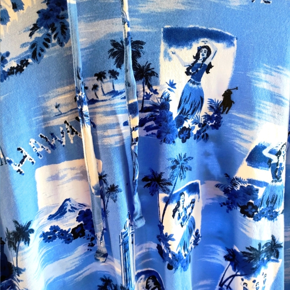 Ralph Lauren Polo Blue Hawaiian Tshirt Hoodie - Picture 3 of 4
